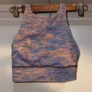 Lululemon Athletica Blue and Pink Crop Top